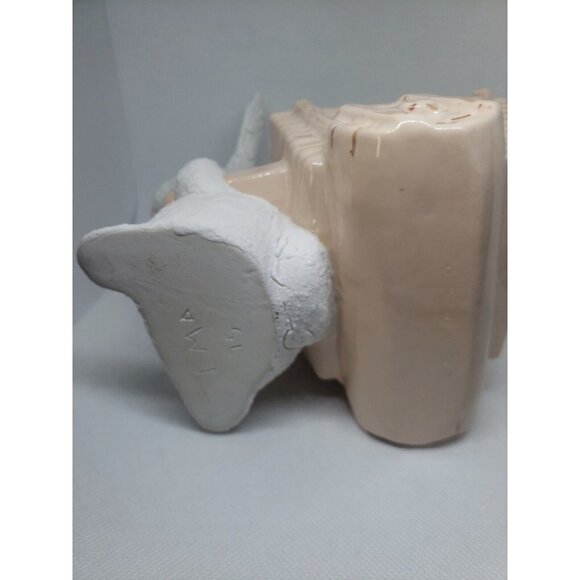 Vintage Planter Bunny Pulling Cart White Rabbit Ceramic Plant Accessory Easter - Picture 10 of 13